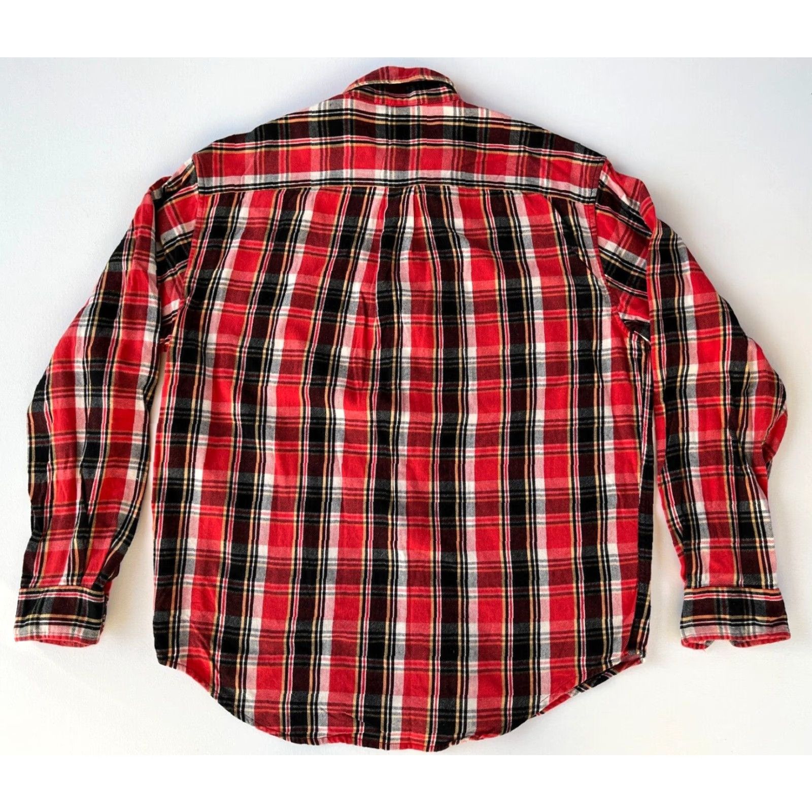 Ralph Lauren VINTAGE Ralph Lauren Jeans Co. Button-Down Shirt Plaid M Men's Red Cotton Flannel Casual 90s Classic Designer Button-Down Men Size US M / EU 48-50 / 2 - 2 Thumbnail
