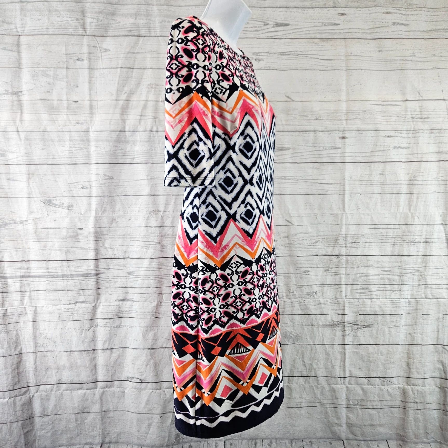 Vince Camuto Vince Camuto Womens Dress Sz 2 Pink Printed Half Sleeve Polyester Blend Short Vintage No Size XS / US 0-2 / IT 36-38 - 3 Thumbnail