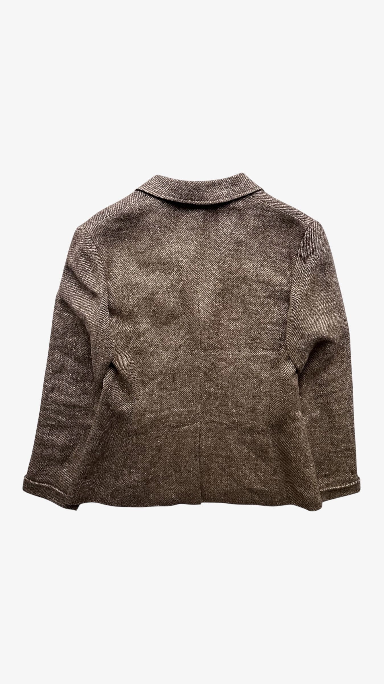 Ralph Lauren Vintage Y2K Women's Ralph Lauren Brown Linen And Wool Blazer Size L / US 10 / IT 46 - 3 Thumbnail