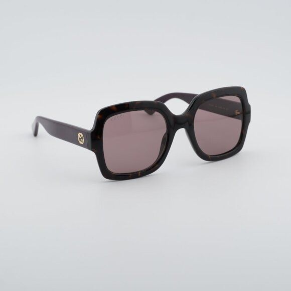 Gucci Gucci GG1337S 009 Sunglasses Havana Square Frame Size ONE SIZE - 1 Thumbnail
