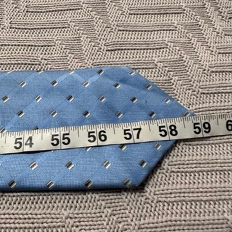 Marks & Spencer Marks & Spencer light blue plaid silk tie Size ONE SIZE - 3 Thumbnail