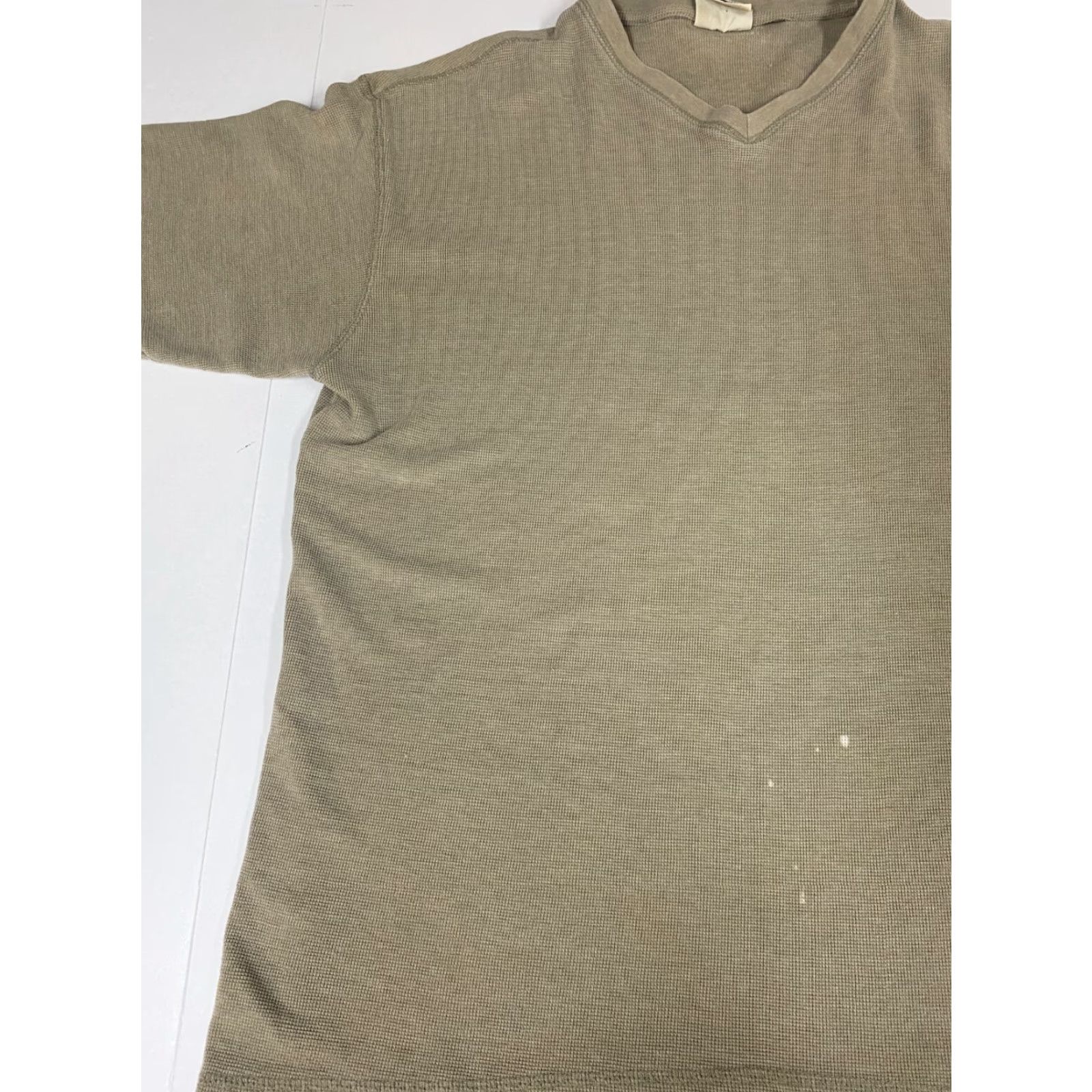 Bugle Boy Bugle Boy Mens Shirt XL Beige V-Neck Short Sleeve Cotton Breathable Stretch Logo T-Shirt Regular Vintage No Size US XL / EU 56 / 4 - 3 Thumbnail