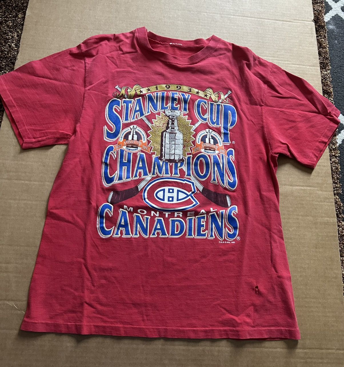 Vintage 1993 Stanley cup champions Montreal Canadians single stitch Size US XL / EU 56 / 4 - 1 Thumbnail