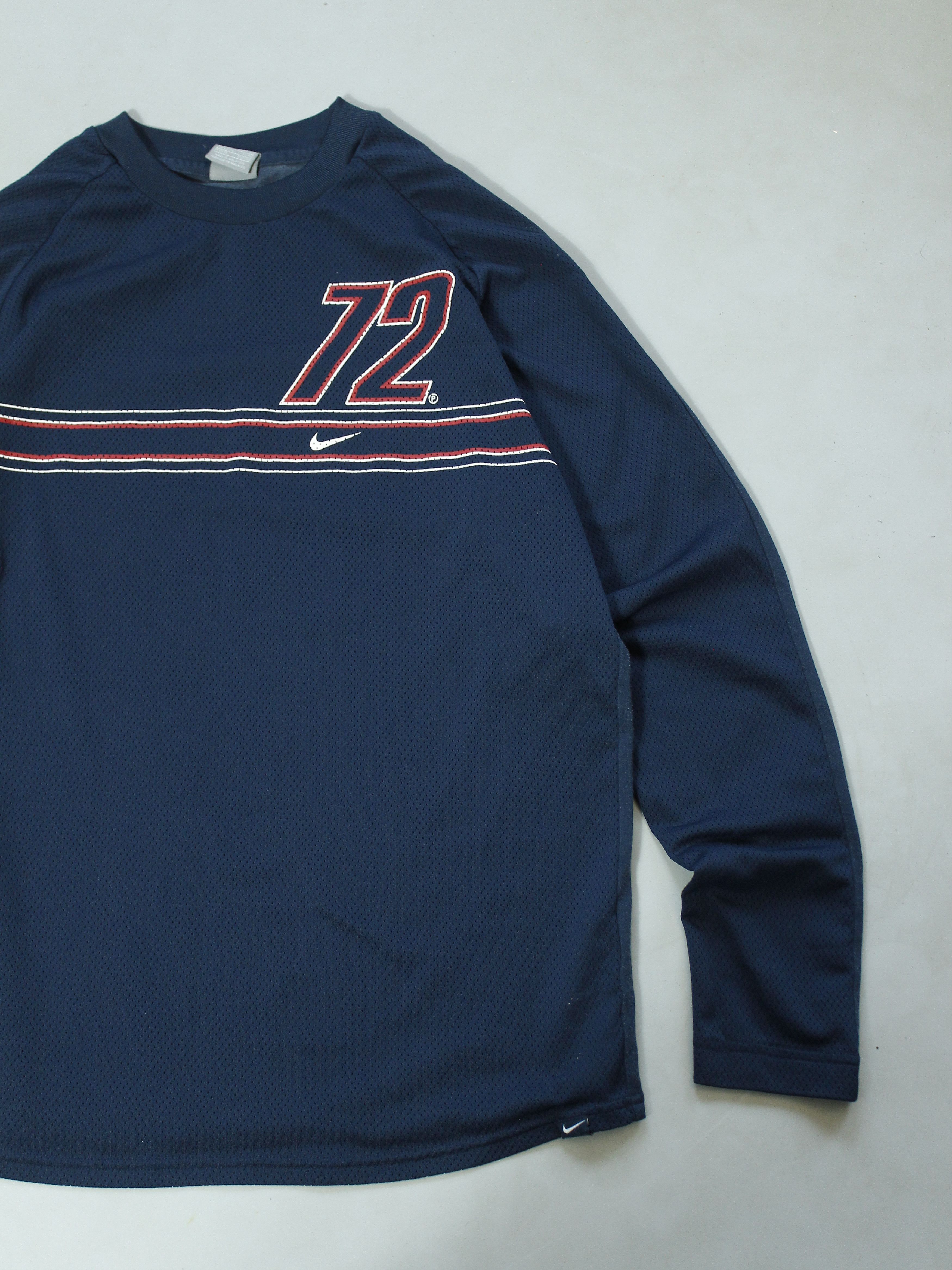 Nike × Vintage NIKE 72 VINTAGE MENS LONGSLEEVE PERFORATED FRONT SIDE Size US L / EU 52-54 / 3 - 2 Thumbnail