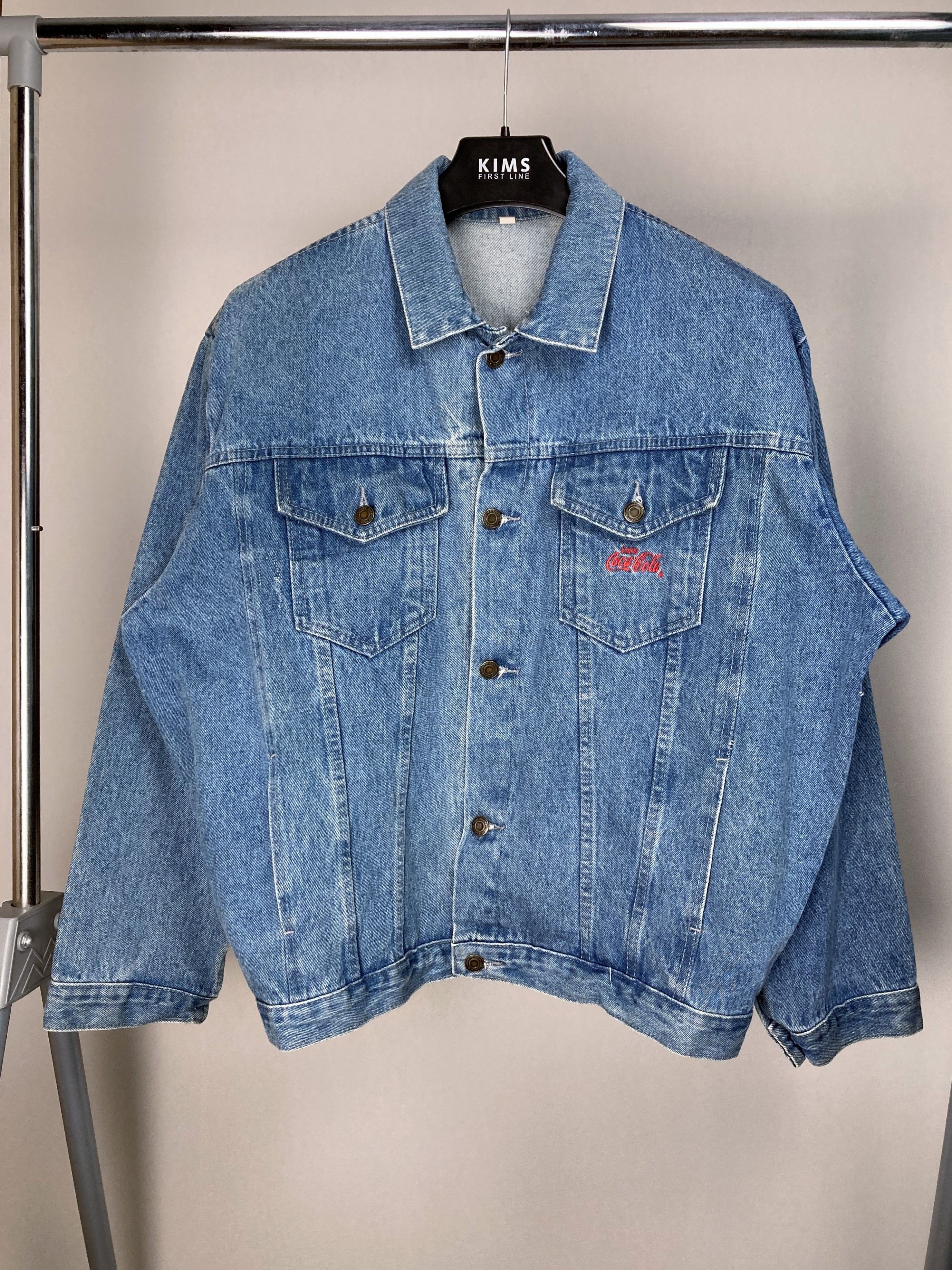 Coca Cola GRAIL Coca Cola 90s Big Leather Logo On Back Denim Jacket Size US XL / EU 56 / 4 - 10 Thumbnail