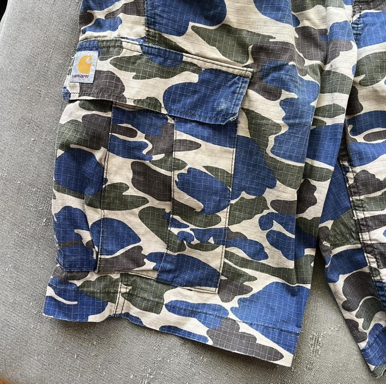 Carhartt Wip Carhartt Blue Camo Shorts Size US 31 - 2 Thumbnail