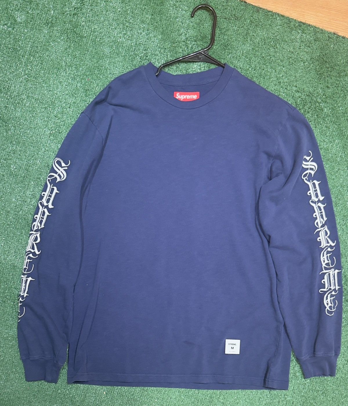 Supreme Supreme Old English Navy Blue Shirt Size US M / EU 48-50 / 2 - 1 Thumbnail