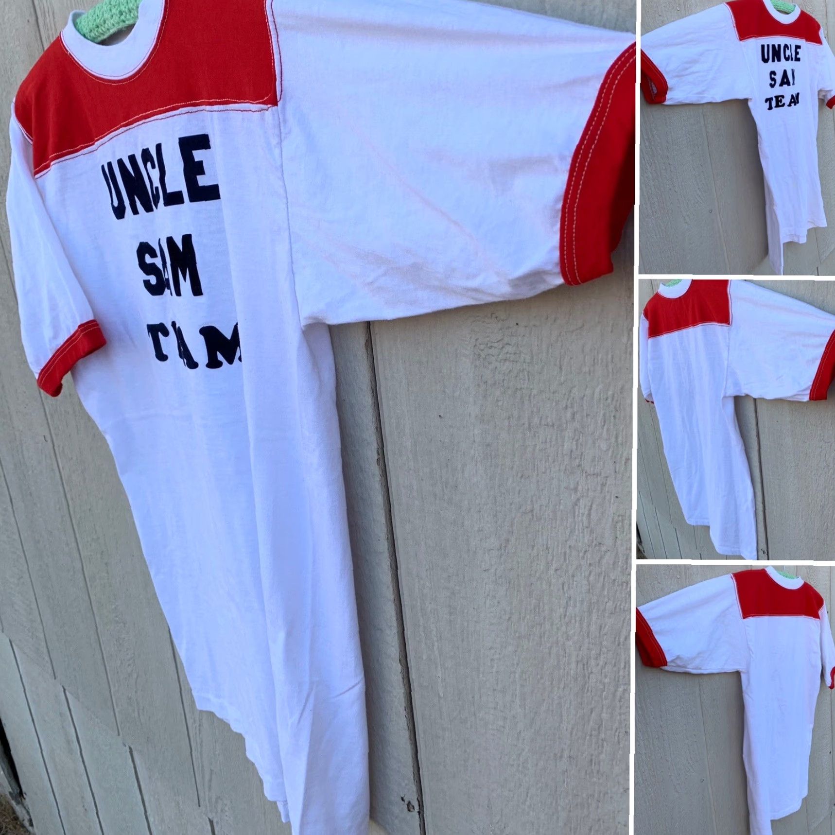 Vintage VINTAGE Uncle Sam Team iron on lettering jersey style t shirt tee size M L Size US M / EU 48-50 / 2 - 2 Thumbnail