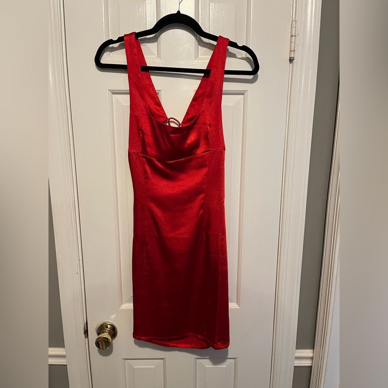 PRINCESS POLLY Princess Polly Cobie Mini Red Satin Dress Size 8 Size M / US 6-8 / IT 42-44 - 2 Thumbnail