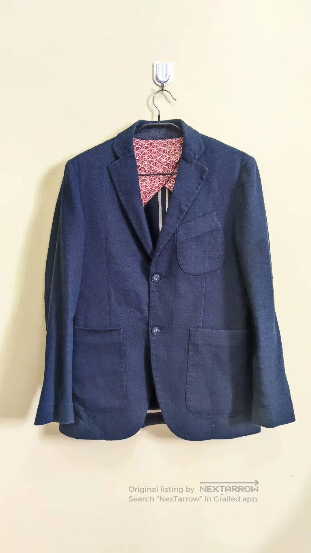 Other Handmade Blue Dye Suit with Wave Lining. Size US S / EU 44-46 / 1 - 2 Thumbnail