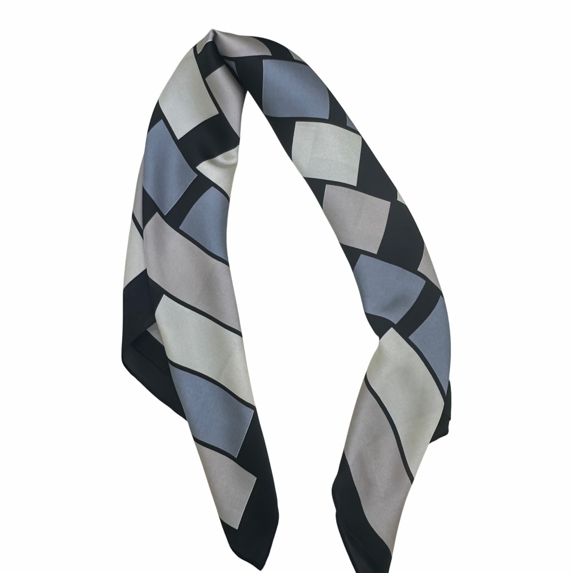 Other New Elegant Bandana Square Scarf Vintage BLACK and BROWN Sil Size ONE SIZE - 3 Thumbnail