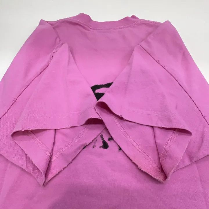 Balenciaga Balenciaga Pink Hand Drawn Logo T-Shirt 0079-2507 Size M / US 6-8 / IT 42-44 - 9 Thumbnail