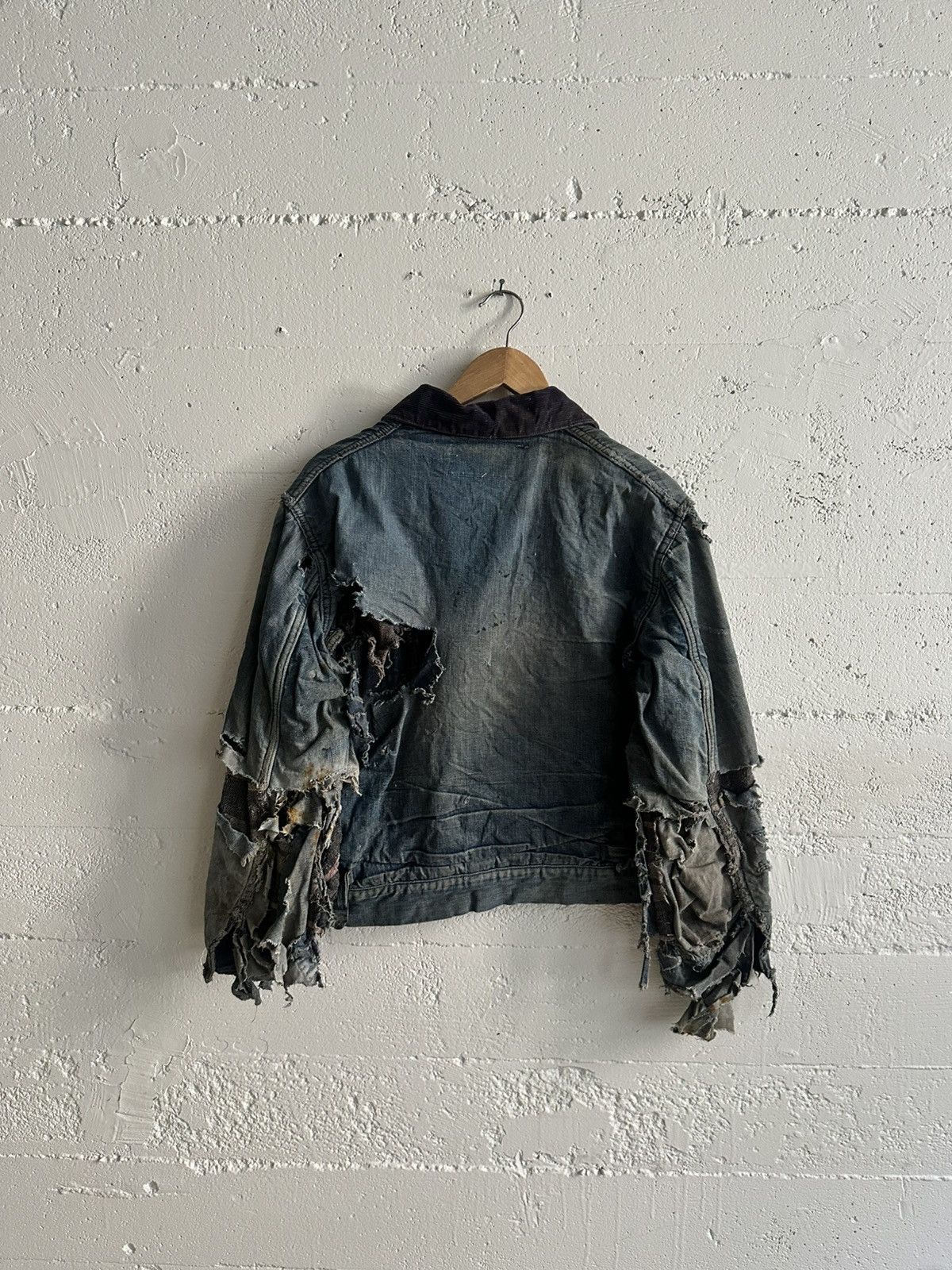Vintage Super Thrashed Blanket lined denim jacket 50-60’s Size US M / EU 48-50 / 2 - 8 Thumbnail