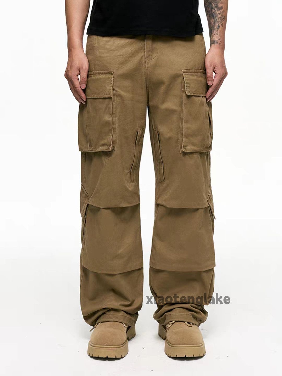 Designer × Japanese Brand × Vintage Unisex utility pleated zipper pocket tactical cargo pants Size US 28 / EU 44 - 4 Thumbnail