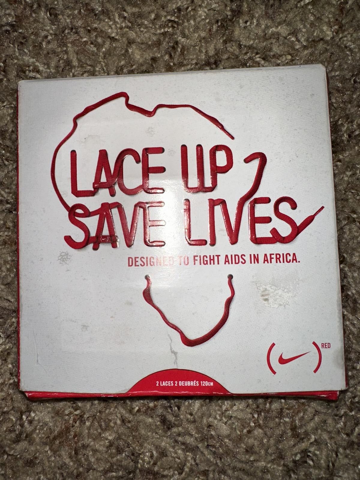 Nike Nike Lace Up 2 Save Lives Red Shoe Laces 125cm Designed To Fight Aids Size US 9 / EU 42 - 1 Thumbnail