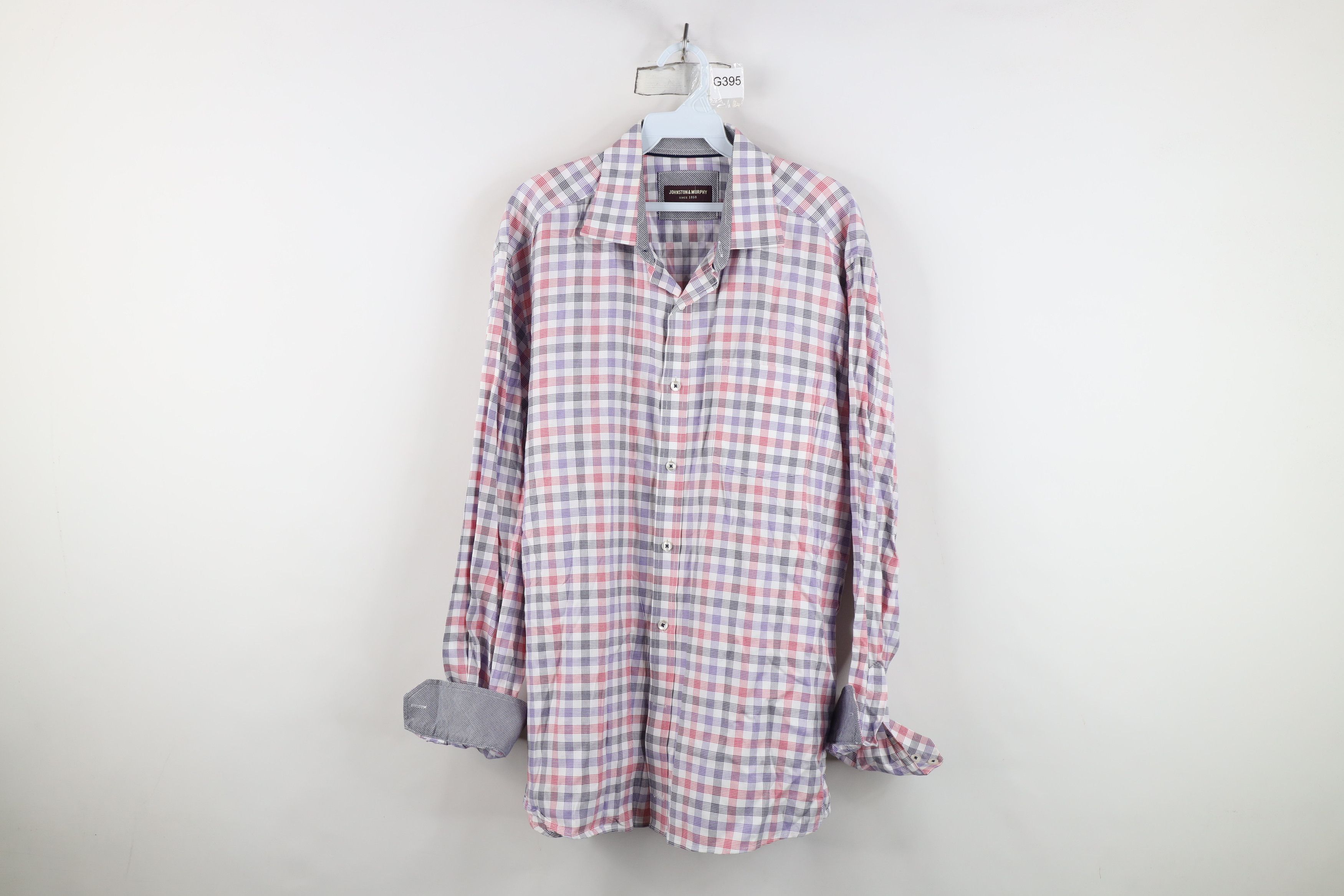 Johnston & Murphy Johnston & Murphy Checkered Collared Button Shirt Cotton Size US XL / EU 56 / 4 - 1 Thumbnail