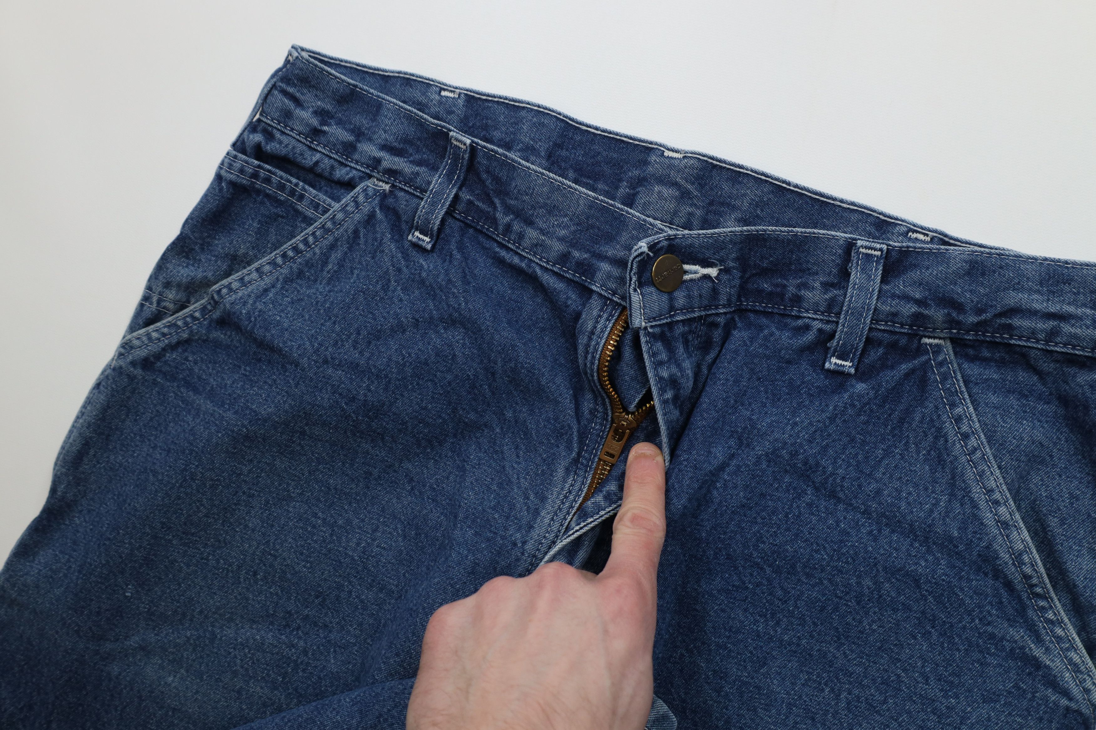 Carhartt Vintage Y2K Carhartt Wide Leg Dungaree Denim Jeans Blue Size US 36 / EU 52 - 10 Thumbnail