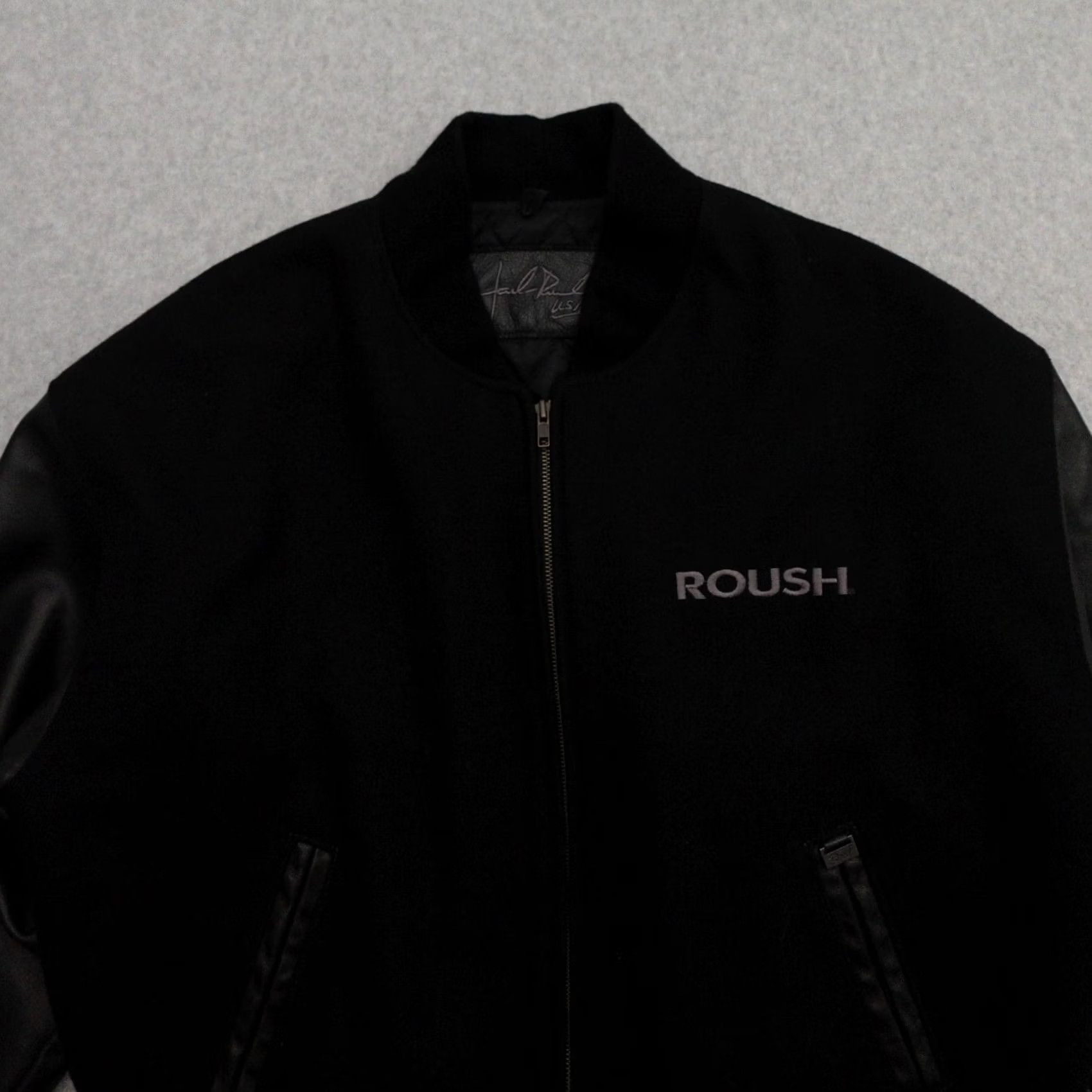 Vintage VINTAGE ROUSH Varsity Leather Sleeve Jacket Adult XL Black Cars Racing 27x27 Size US XL / EU 56 / 4 - 6 Thumbnail