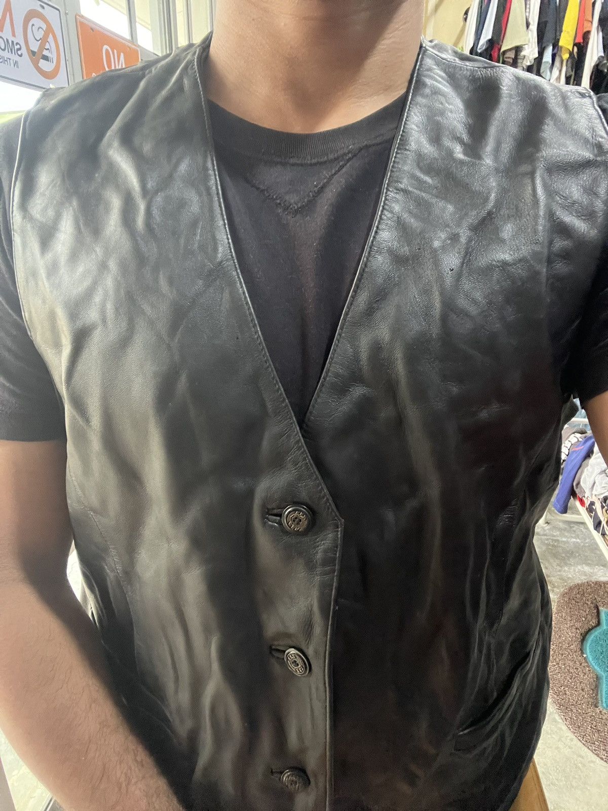Johnbull 🔥Vintage Black Johnbull Leather Vest Size US M / EU 48-50 / 2 - 19 Thumbnail