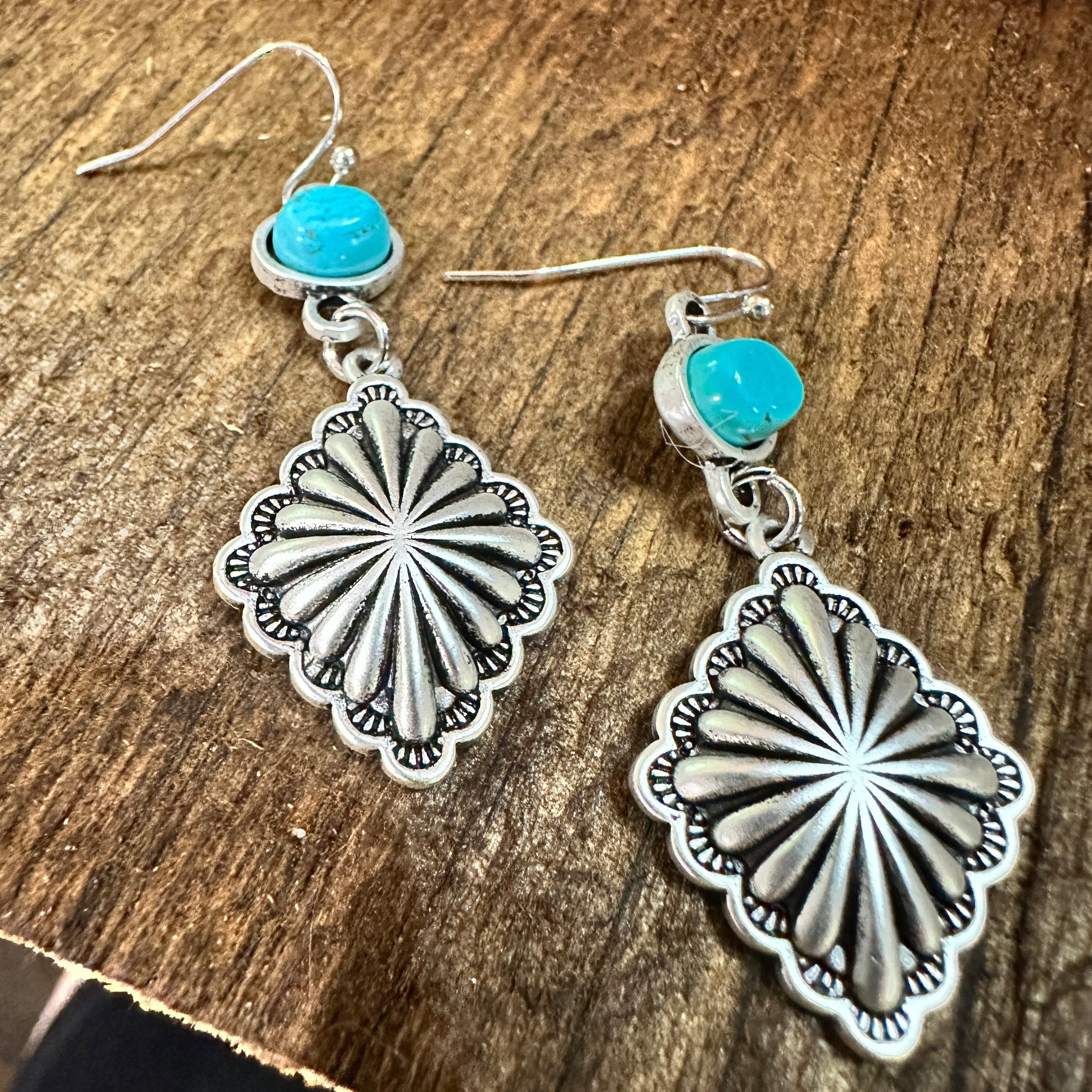 Other Concho Turquoise Drop Earrings, Southwestern Chic Design, Sh Size ONE SIZE - 1 Thumbnail