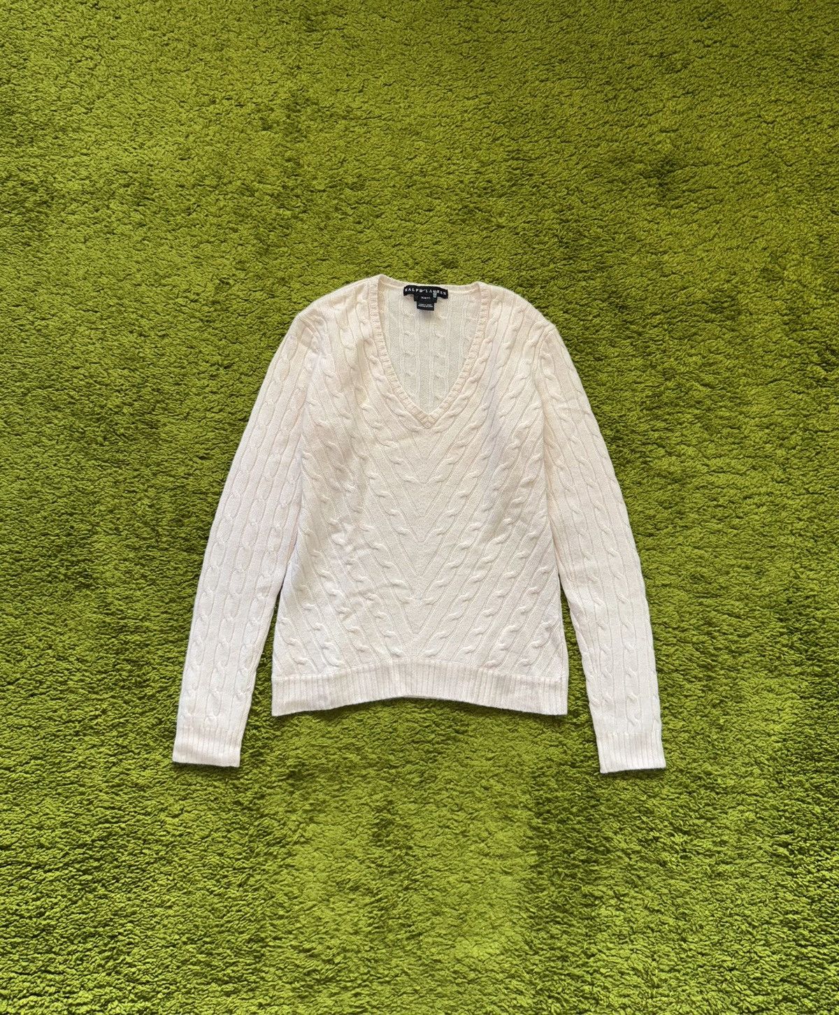 Ralph Lauren Ralph Lauren 100% cashmere cable knit sweater Size L / US 10 / IT 46 - 1 Thumbnail