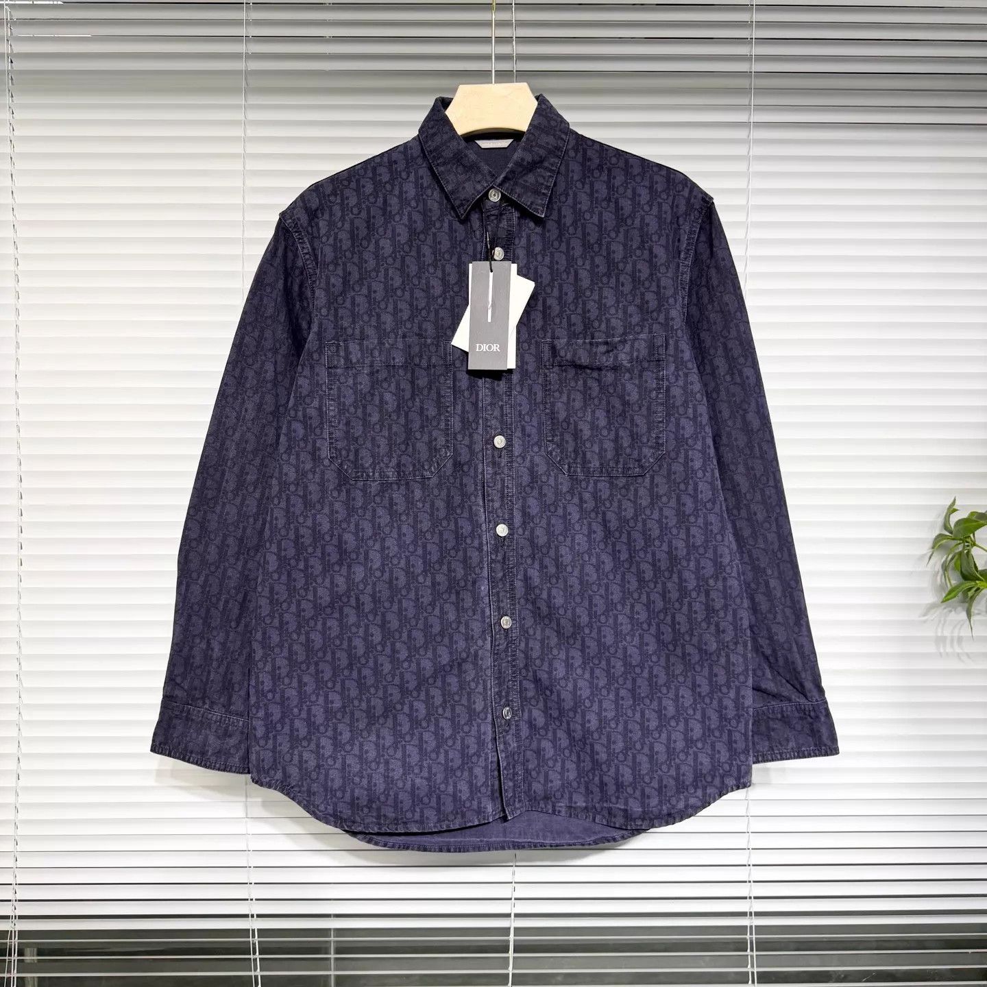 Dior DIOR Oblique Denim Button-Down Shirt Jkt Navy 38 Size US S / EU 44-46 / 1 - 1 Thumbnail