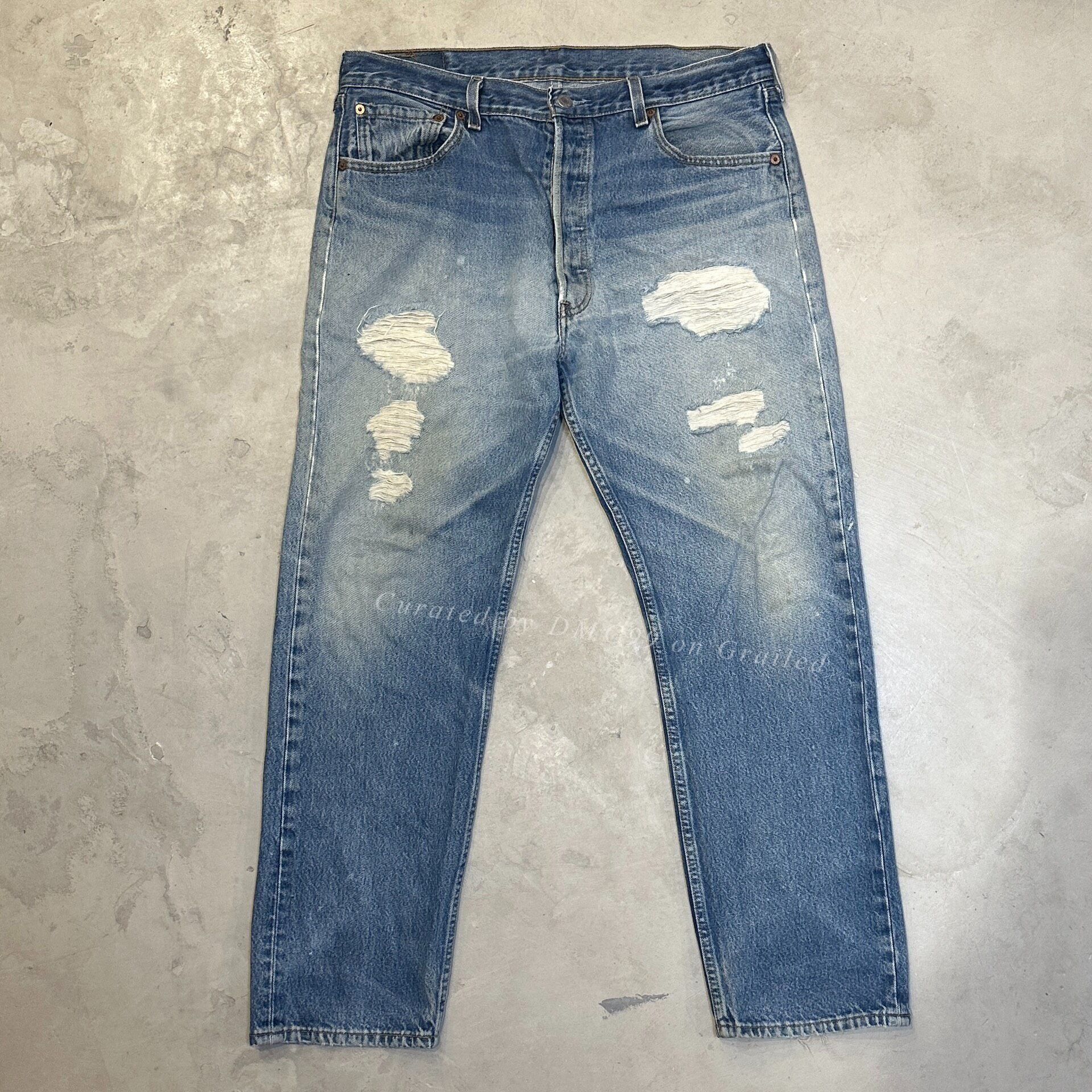 Levi's American Levi's 501 Distressed Patched Blue Size US 35 - 1 Thumbnail