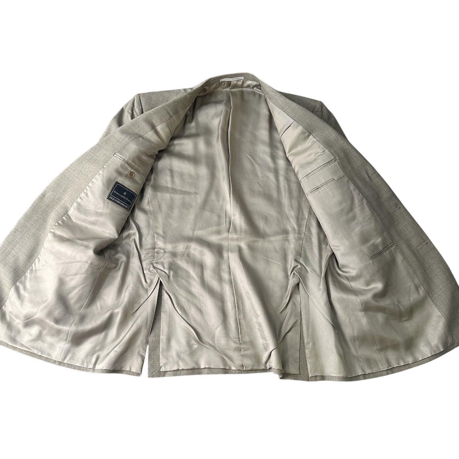 Ermenegildo Zegna Ermenegildo Zegna Blazer Jacket Men 44R Beige Widowpane Wool Size 44R - 6 Thumbnail