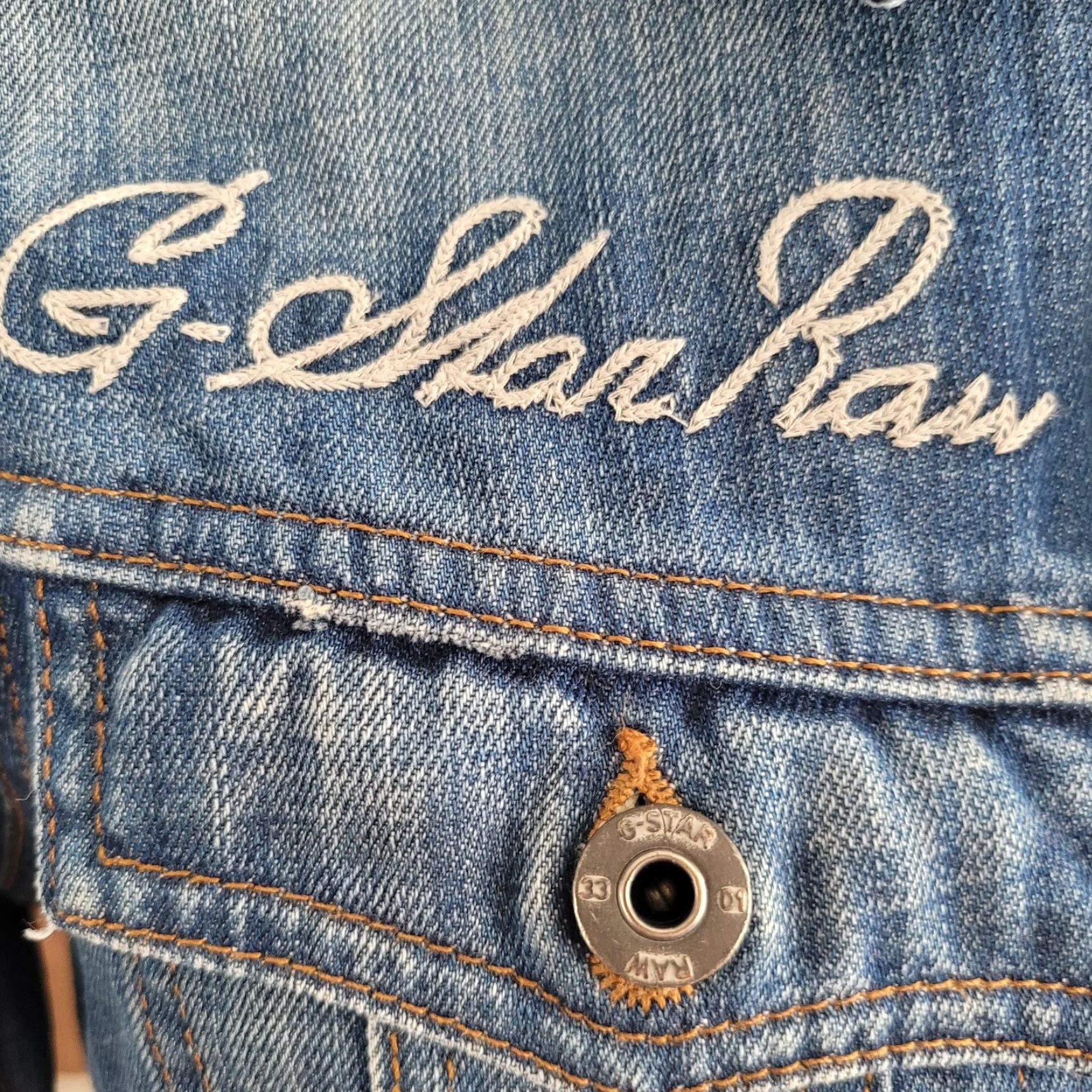 G-Star VINTAGE G-Star Denim 3301 Jacket Ladies Sz M Denim Jacket Blue 3301 90s 2000s Womens Size M / US 6-8 / IT 42-44 - 7 Thumbnail