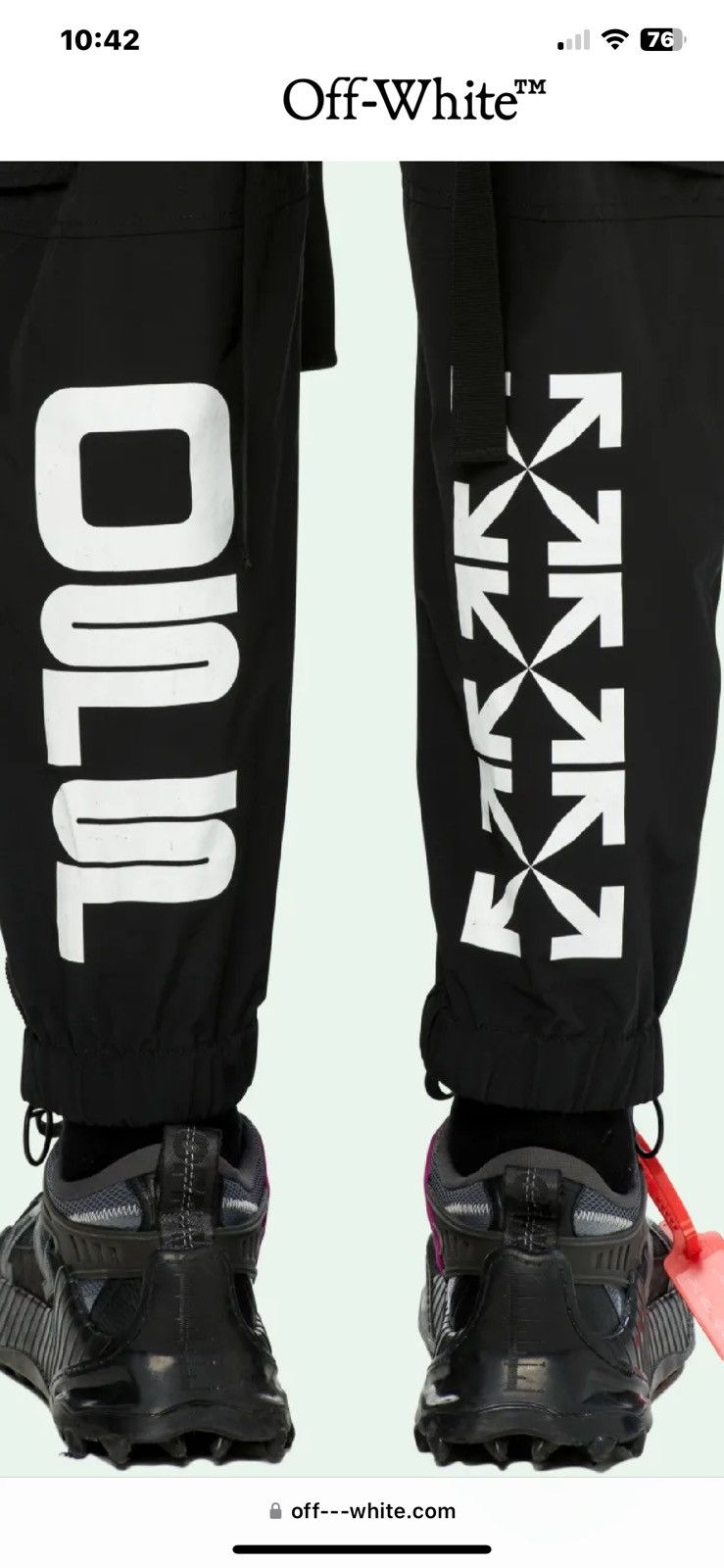 Off-White Off-White Nylon Cargo Pant Black Size US 33 - 17 Thumbnail