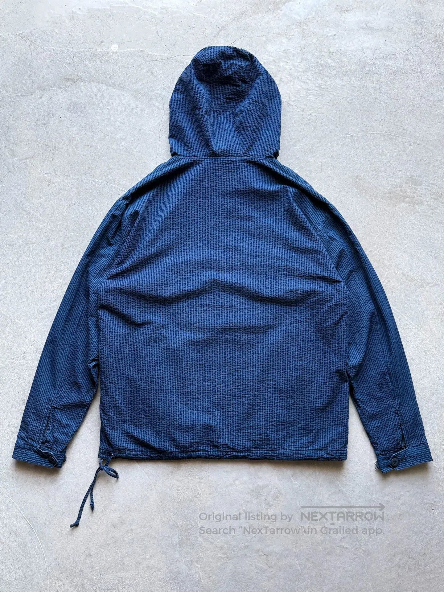 Vintage Vintage 90s J Crew Indigo Seersucker Anorak. Size US L / EU 52-54 / 3 - 8 Thumbnail