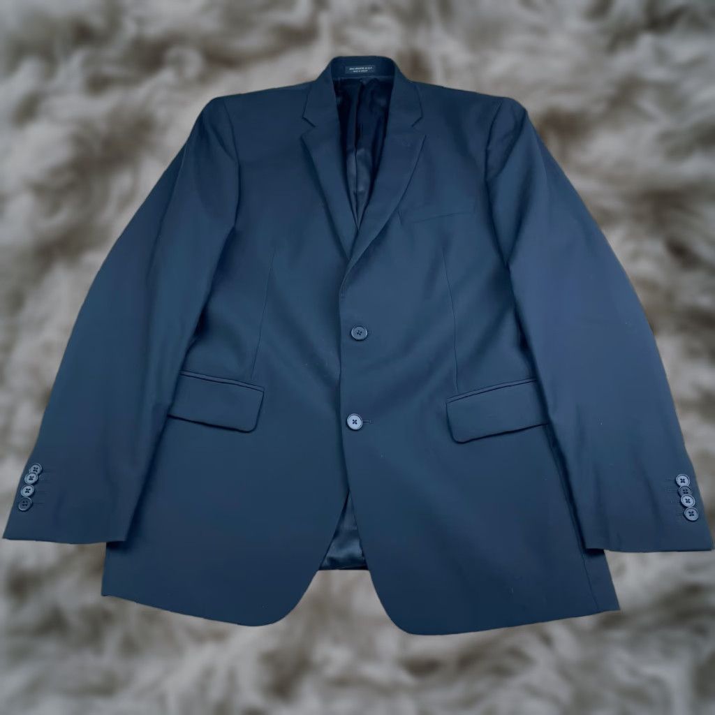 John Varvatos VINTAGE John Varvatos Blazer Jacket Black 2-Button 42L Wool Mens Blazer Notch Lapel Long 42 US Size 42R - 1 Thumbnail