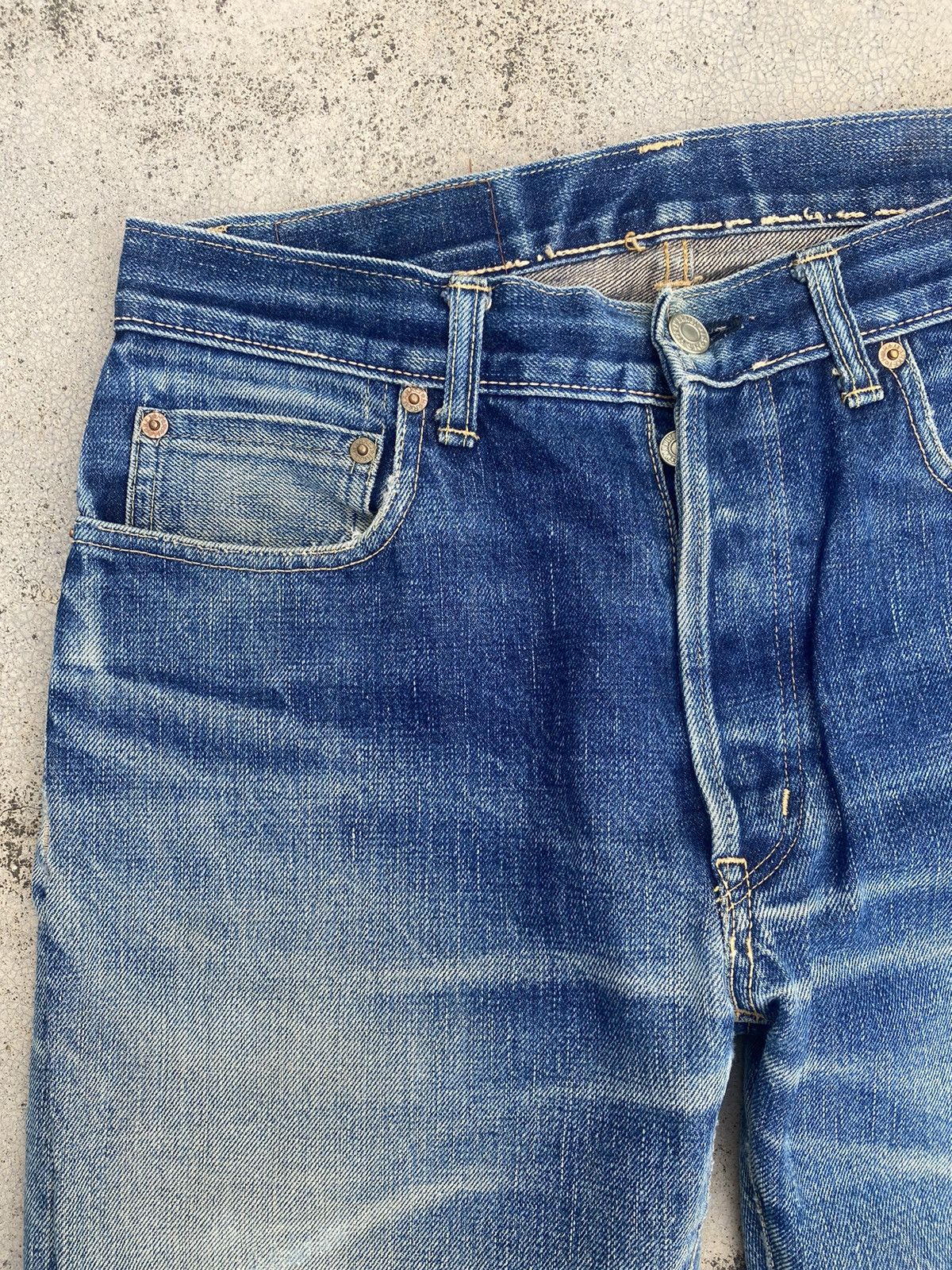 Blue Blue Japan × Japanese Brand × Le Grande Bleu (L.G.B.) Blue Blue Japan Distressed Selvedge Honeycomb Clawmark Denim Size US 29 - 4 Thumbnail