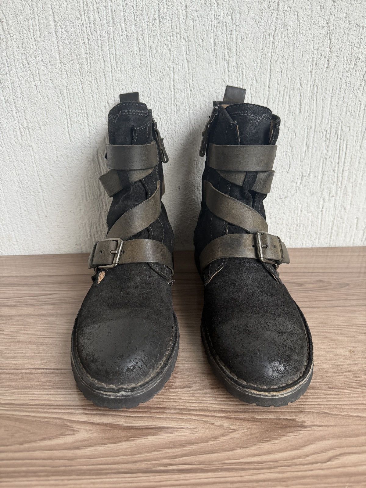 Diesel Y2K 🕷️Blistered leather wrap buckle boots Size US 10 / EU 43 - 8 Thumbnail