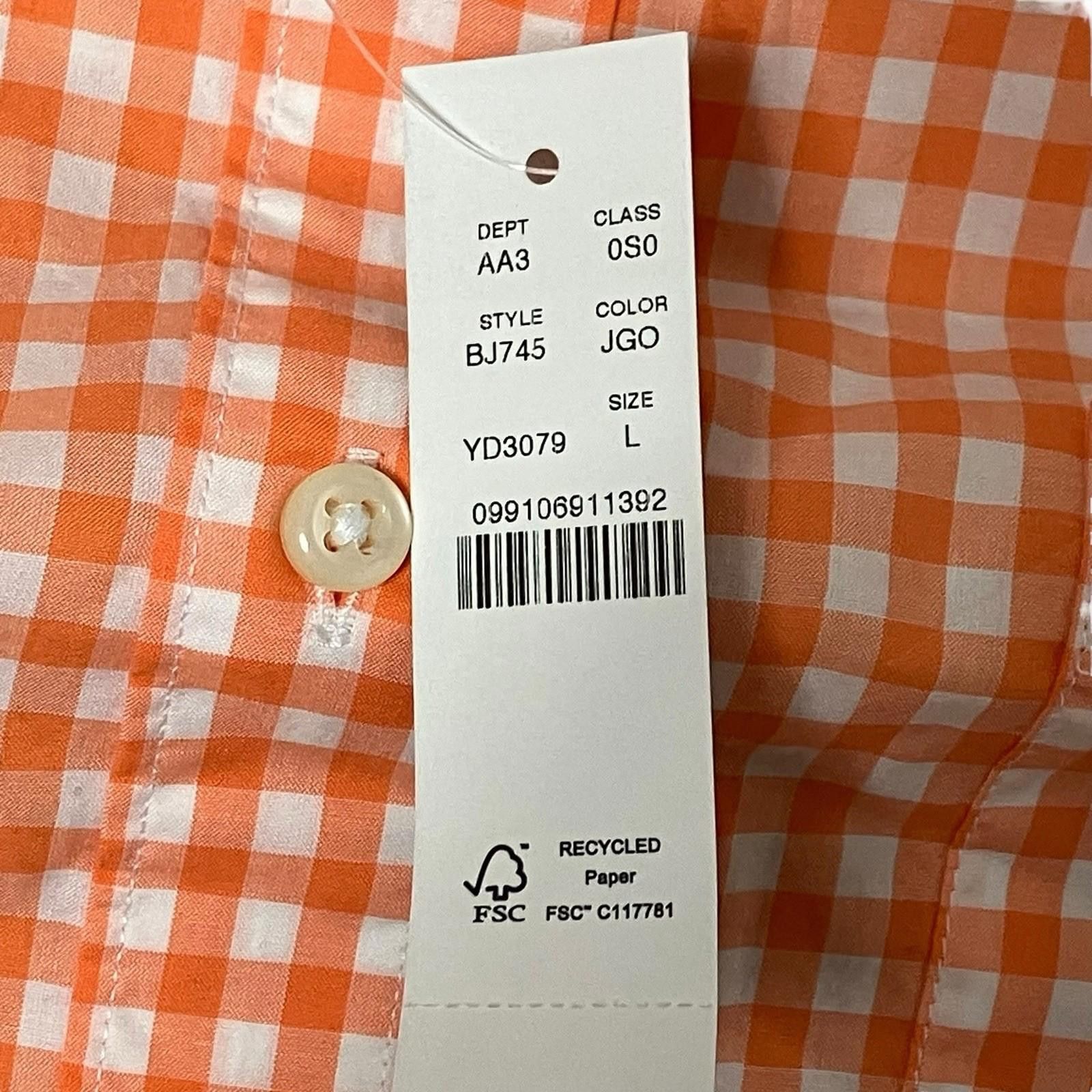 J.Crew J Crew Shirt Mens L Orange Plaid Button Down Pumpkin BJ745 Size US L / EU 52-54 / 3 - 8 Thumbnail