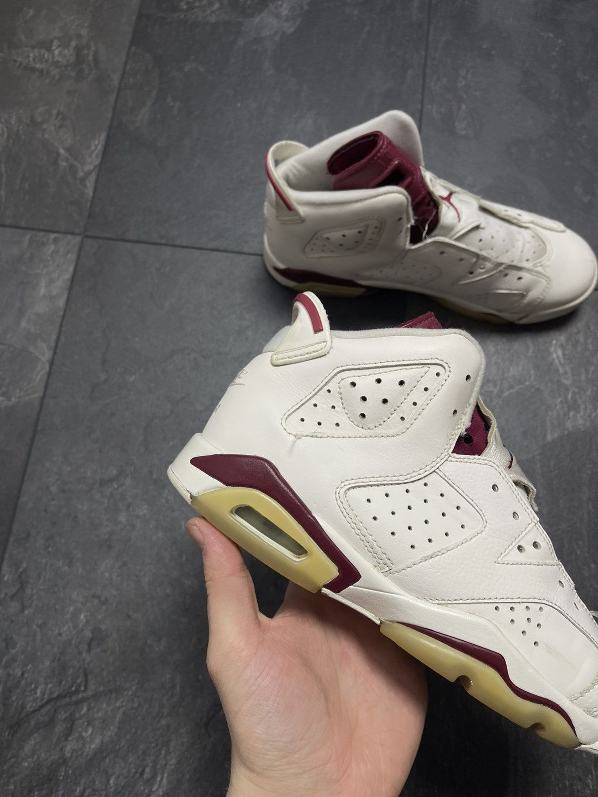 Jordan Brand × Streetwear × Vintage Vintage Nike Air Jordan 6 Retro Maroon Size US 5.5 / EU 38 - 2 Thumbnail