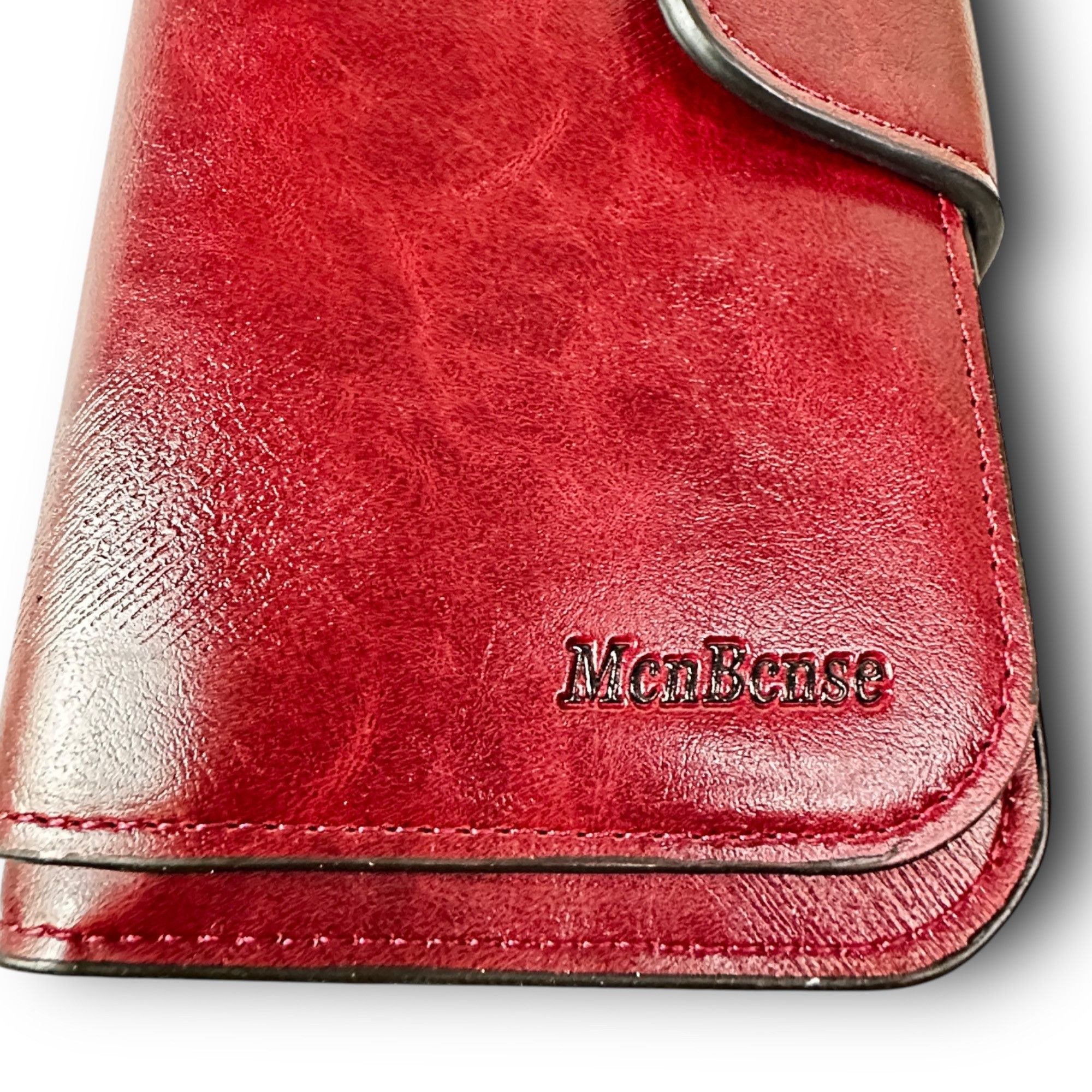 Other MenSense Burgandy Genuine Leather Wallet Card Slots ID Windo Size ONE SIZE - 3 Thumbnail