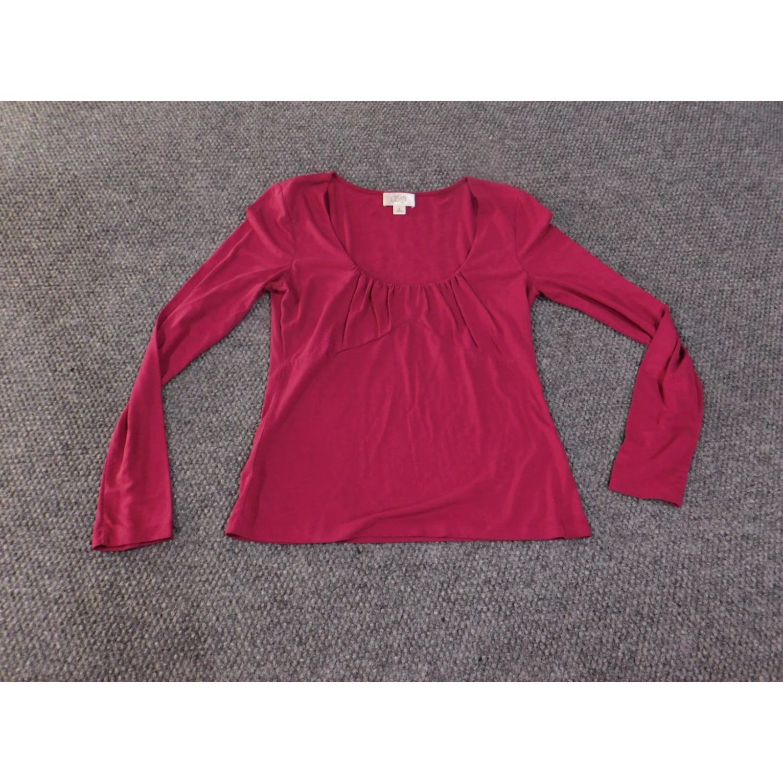 Loft **Loft Women's Red Long Sleeve Scoop Neck Stretch Top Small** User: **Loft Women's Small Red Long Sleeve Scoop Neck Stretch Top** Size S / US 4 / IT 40 - 2 Thumbnail