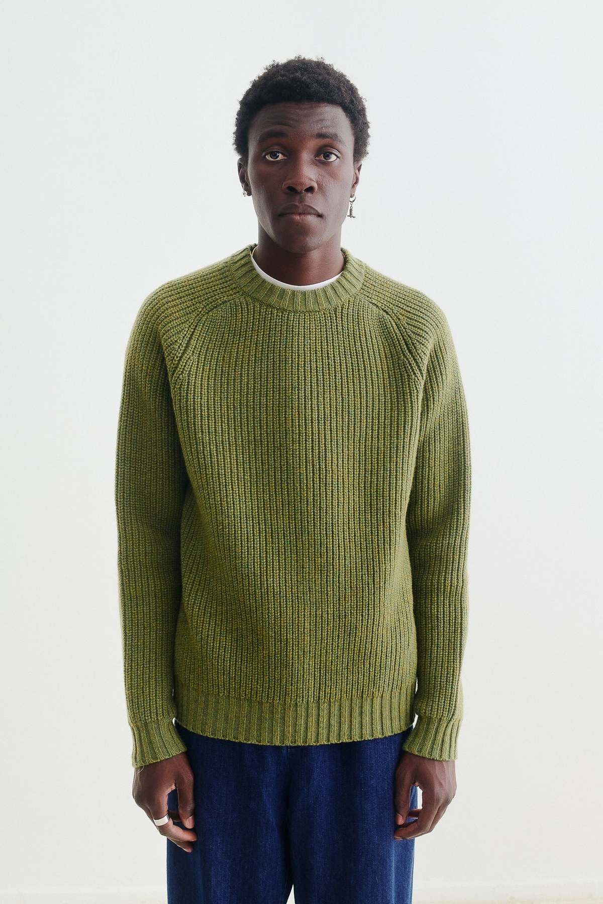 A Kind Of Guise 💚 AW22 A Kind Of Guise Badger Knit Sweater Thyme Melange Size US M / EU 48-50 / 2 - 4 Thumbnail