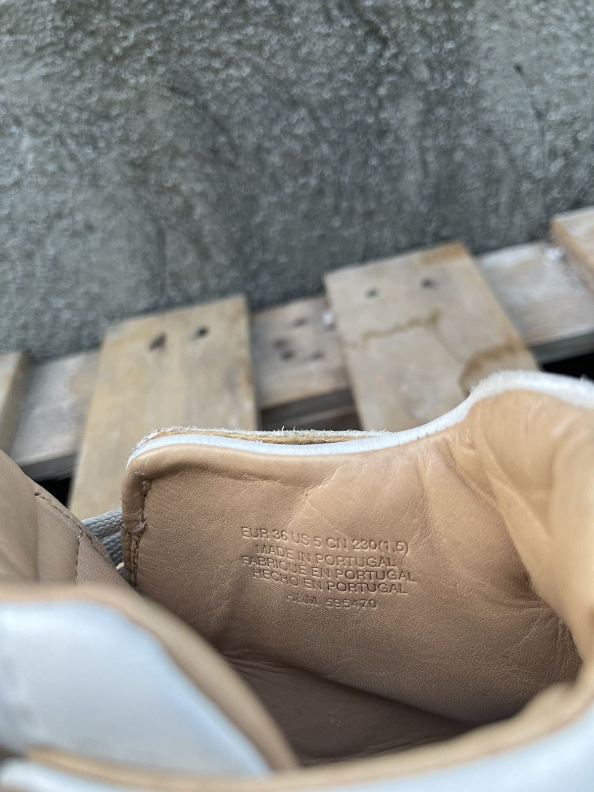 Maison Margiela x H&M Hi-Top Sneakers White Leather