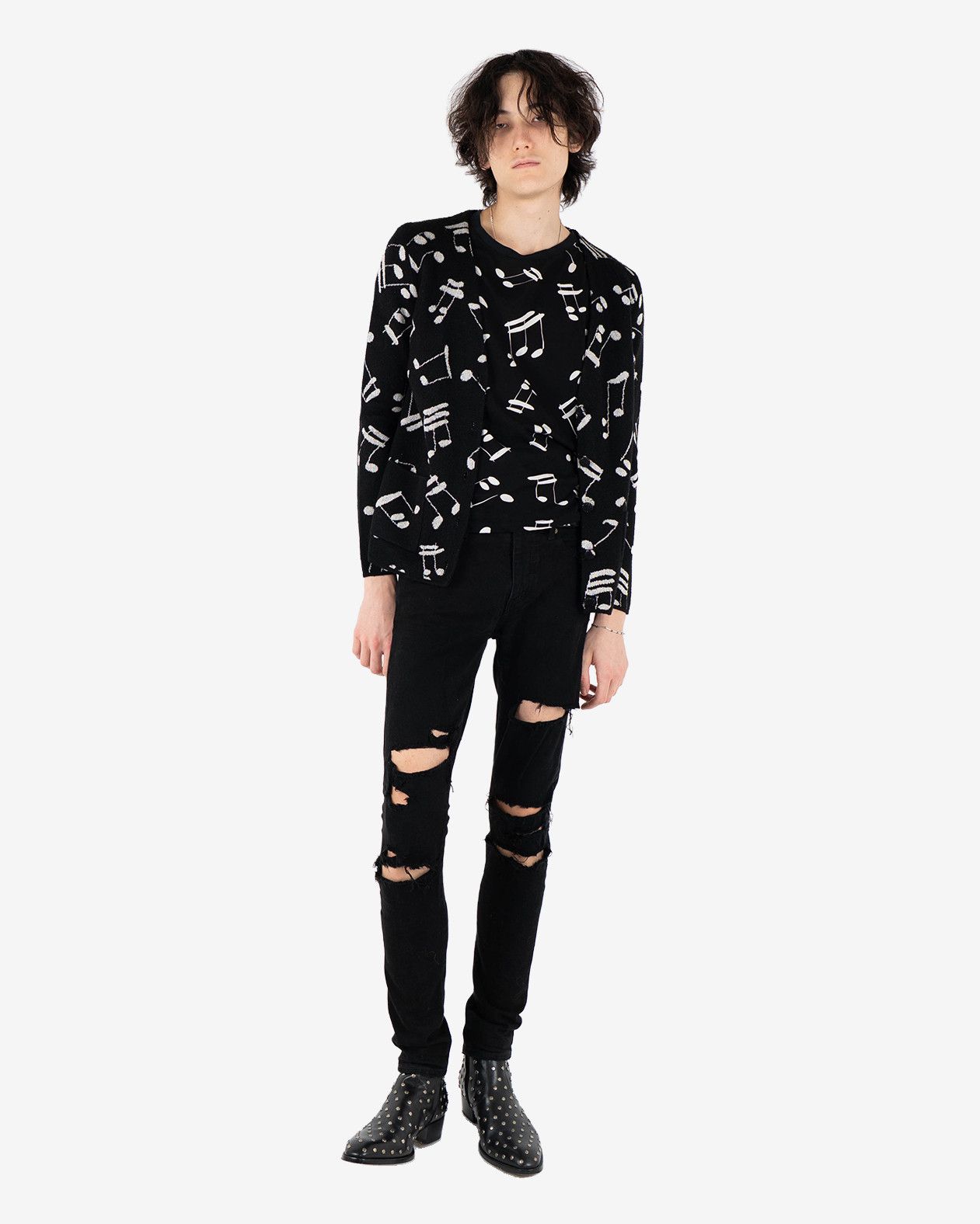 Saint Laurent Paris Music Note T-Shirt (FW16) Size US XL / EU 56 / 4 - 9 Thumbnail