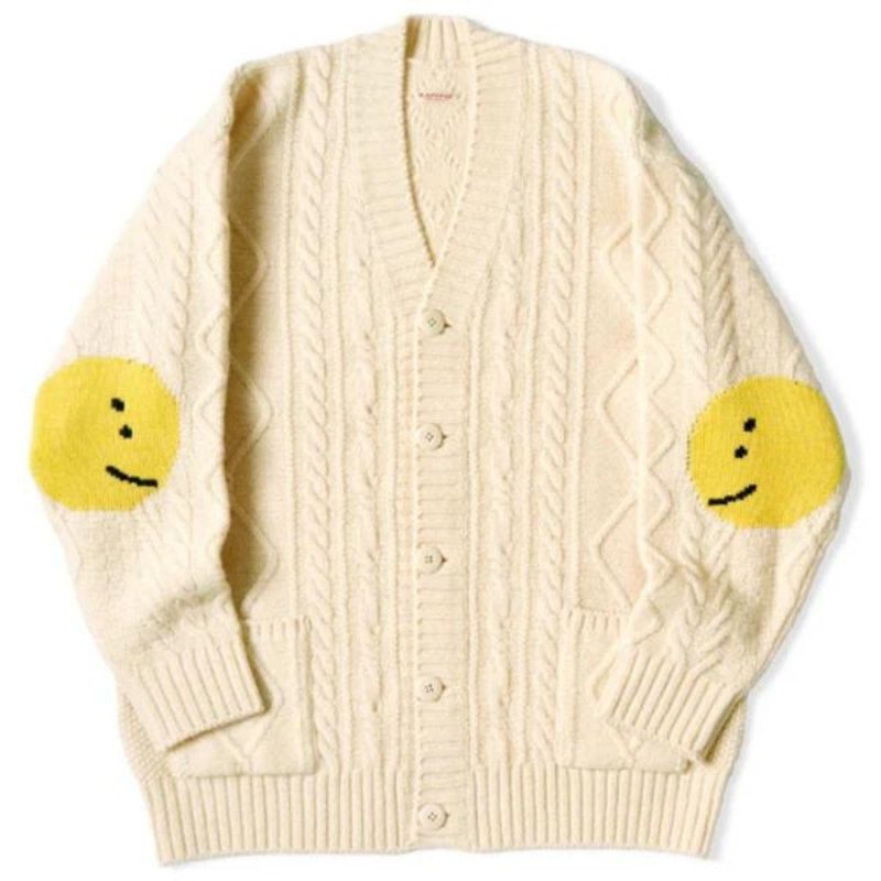 Kapital Kapital 5G Wool Cable Knit Profile Rainbowy Patch Cardigan Size US S / EU 44-46 / 1 - 1 Thumbnail