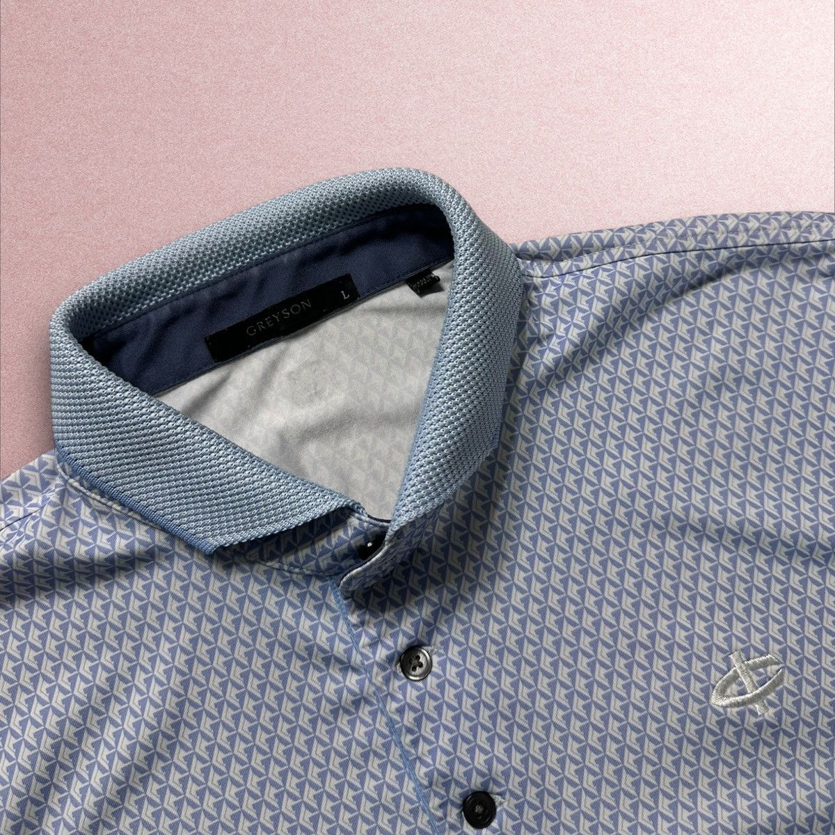 Other greyson shirt mens large blue short sleeve geometric golf Size US L / EU 52-54 / 3 - 2 Thumbnail