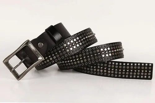 image of Vintage Metal Rivet Punk Belt in Black, Men's