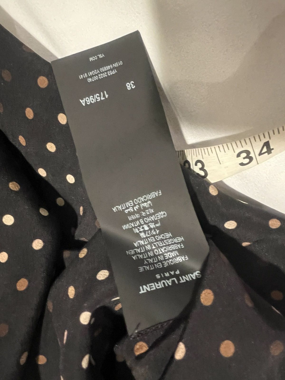 Saint Laurent Paris Saint Laurent men’s silk dots shirt. 38/15.5. $1650 Size US M / EU 48-50 / 2 - 3 Thumbnail
