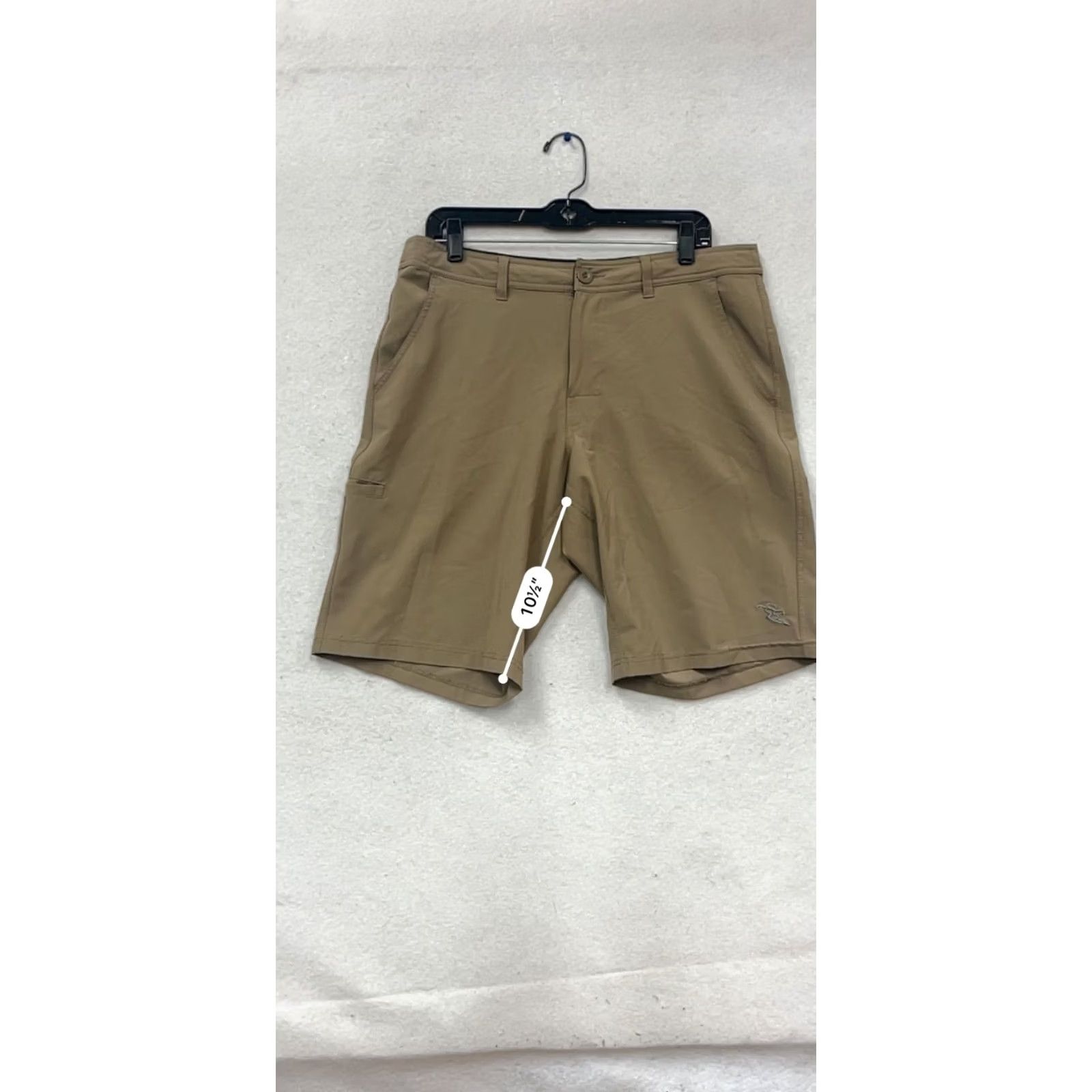 Vintage DaHui Khaki Performance Shorts Mens 34 Regular Flat Front 10in Inseam Polyester Spandex Khaki Vintage No Size US 34 / EU 50 - 8 Thumbnail