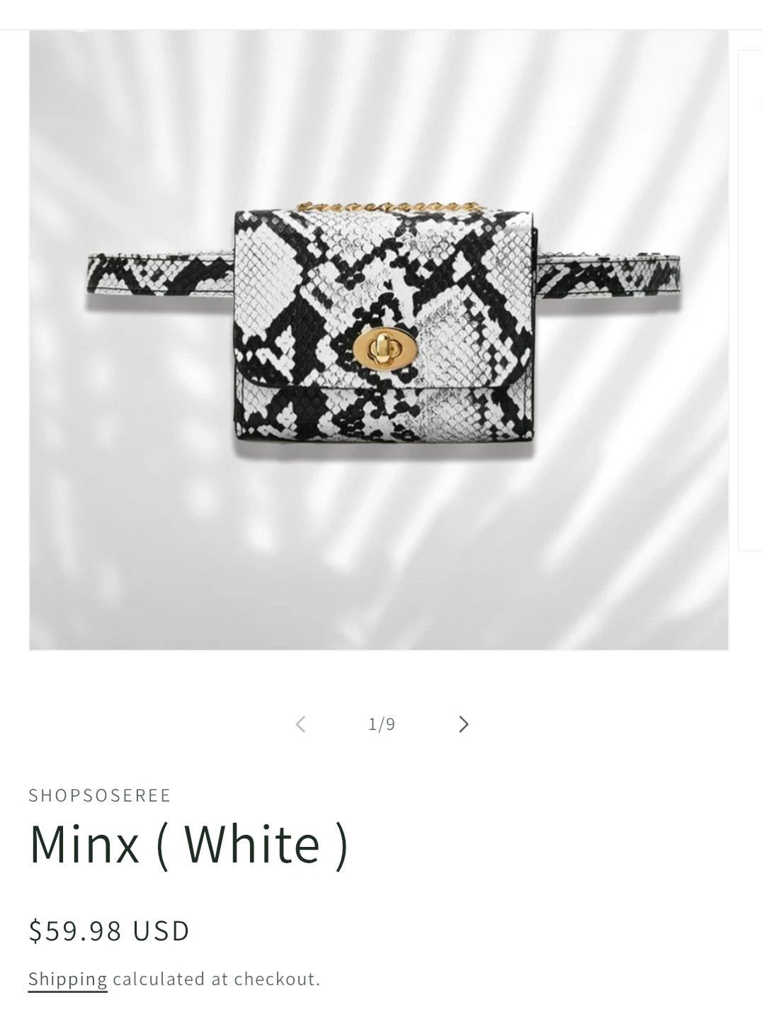 Other *NWOT* B + W Faux Snake Skin Mini Belt Bag/Shoulder Bag Size ONE SIZE - 9 Thumbnail