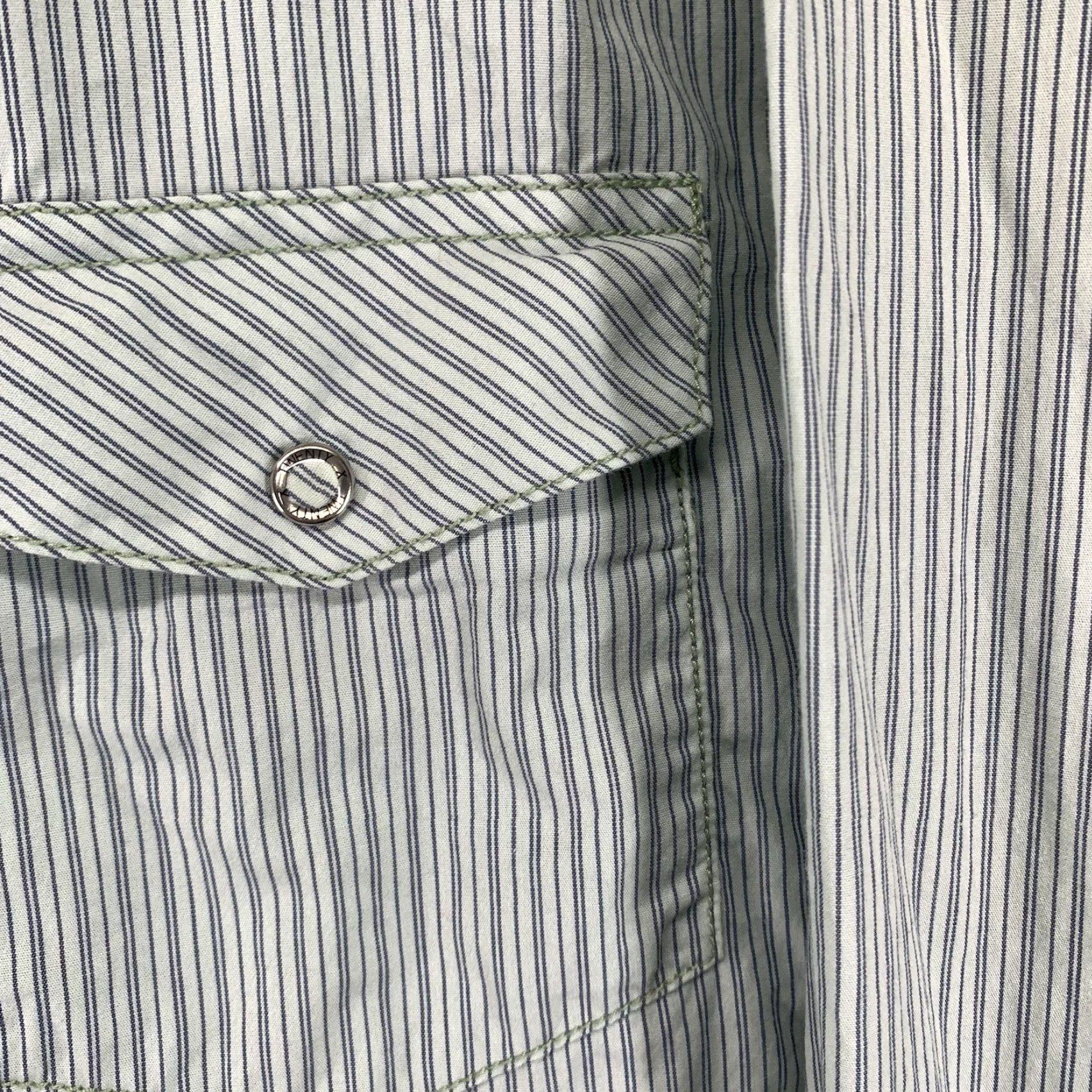 Wrangler Wrangler 20X Men's Western Shirt XL Green Blue Striped Casual Workwear Long Sleeve Pearl Snap Size US XL / EU 56 / 4 - 7 Thumbnail