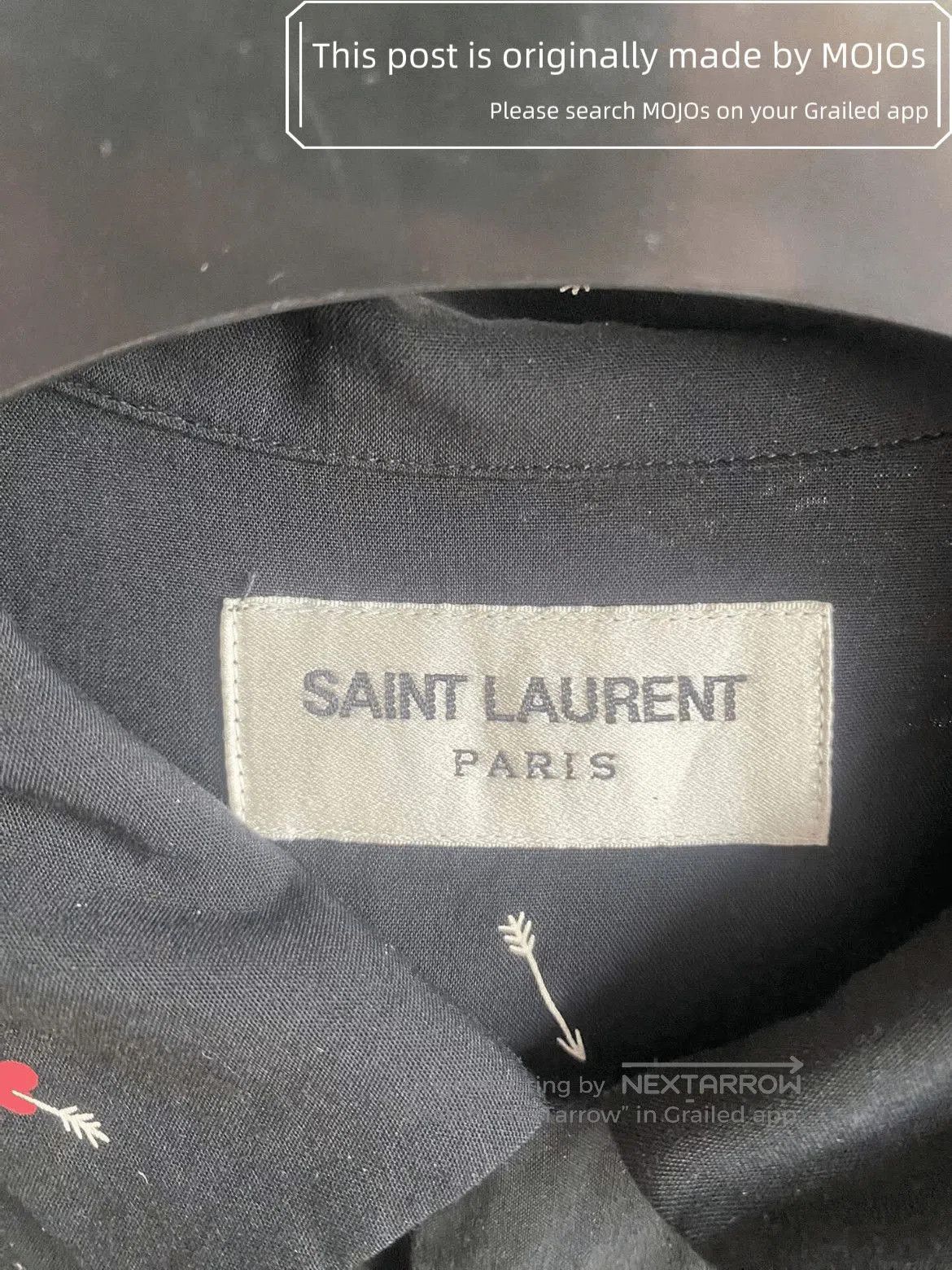 Saint Laurent Paris Sz 37 Saint Laurent Paris 22SS Heart & Arrow Logo Shirt moj Size US S / EU 44-46 / 1 - 2 Thumbnail