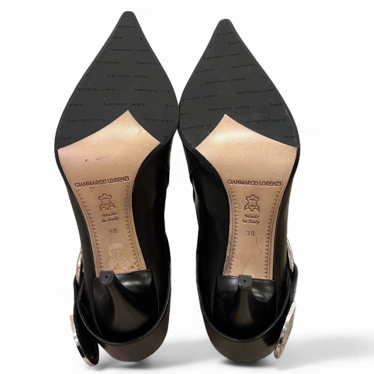 Other Gianmarco Lorenzi Black Leather Stiletto Heel Boots 38 71723 Size US 8 / IT 38 - 6 Thumbnail